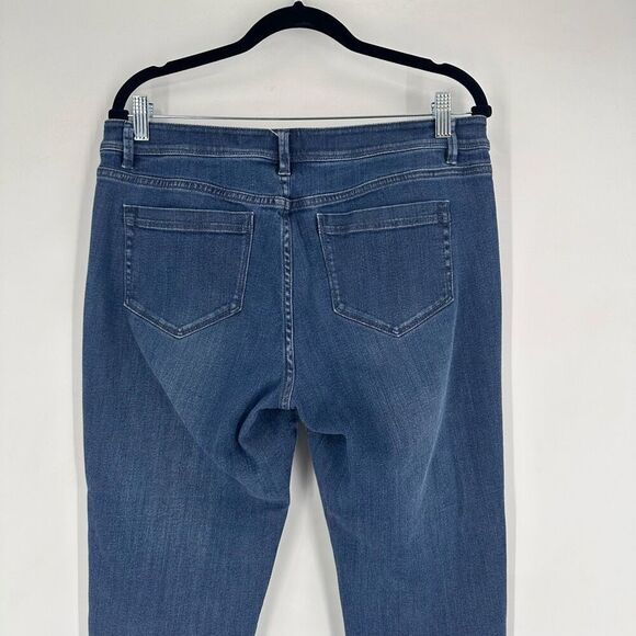 J Jill Authentic Fit Slim Ankle Raw Hem‎ Size 10 Medium Wash Blue Cropped - Picture 5 of 16
